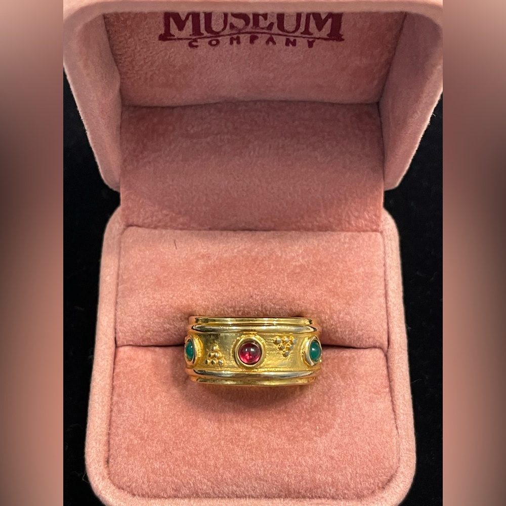 Vintage Byzantine Style Multi-Gemstone Band Ring from The Museum Company - Picture 7 of 7